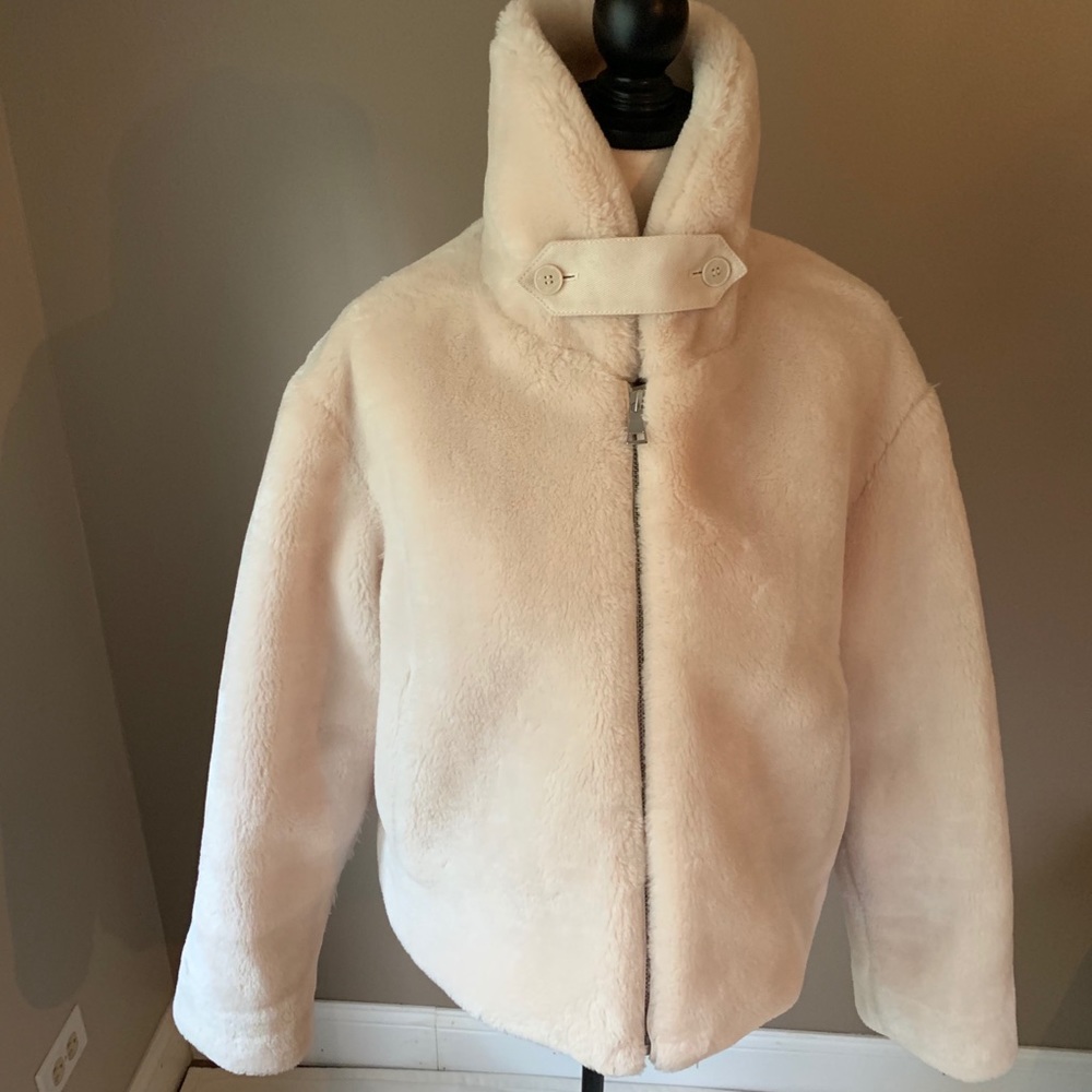 NEW Club Monaco Women's Plush Faux Fur Crop Jacket